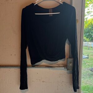 Chic Black Long Sleeve Women's Top